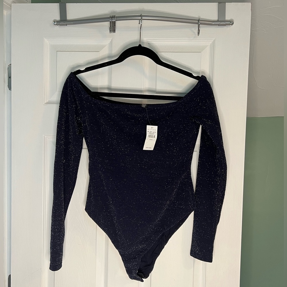 American Eagle Navy Sparkle Bodysuit